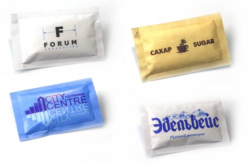 Сахарные пакетики с логотипом 5г, 10г.